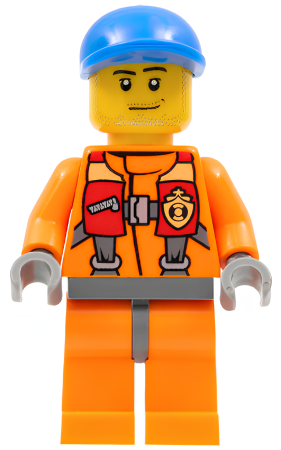 Минифигурка Lego Coast Guard City - Rescuer, Orange Jacket cty0409 U